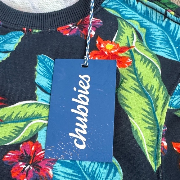 Chubbies Lounge Crewneck Sweatshirt Floral Print Mens Size small Colorful - Picture 2 of 4